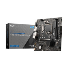 MSI PRO H610M-G DDR4 Motherboard (12th/13th/14th Gen Intel Core, LGA 1700 Socket, DDR4, PCIe 4, SATA 6Gb/s, 1Gbps LAN, M.2 Slots, USB 3.2, mATX)